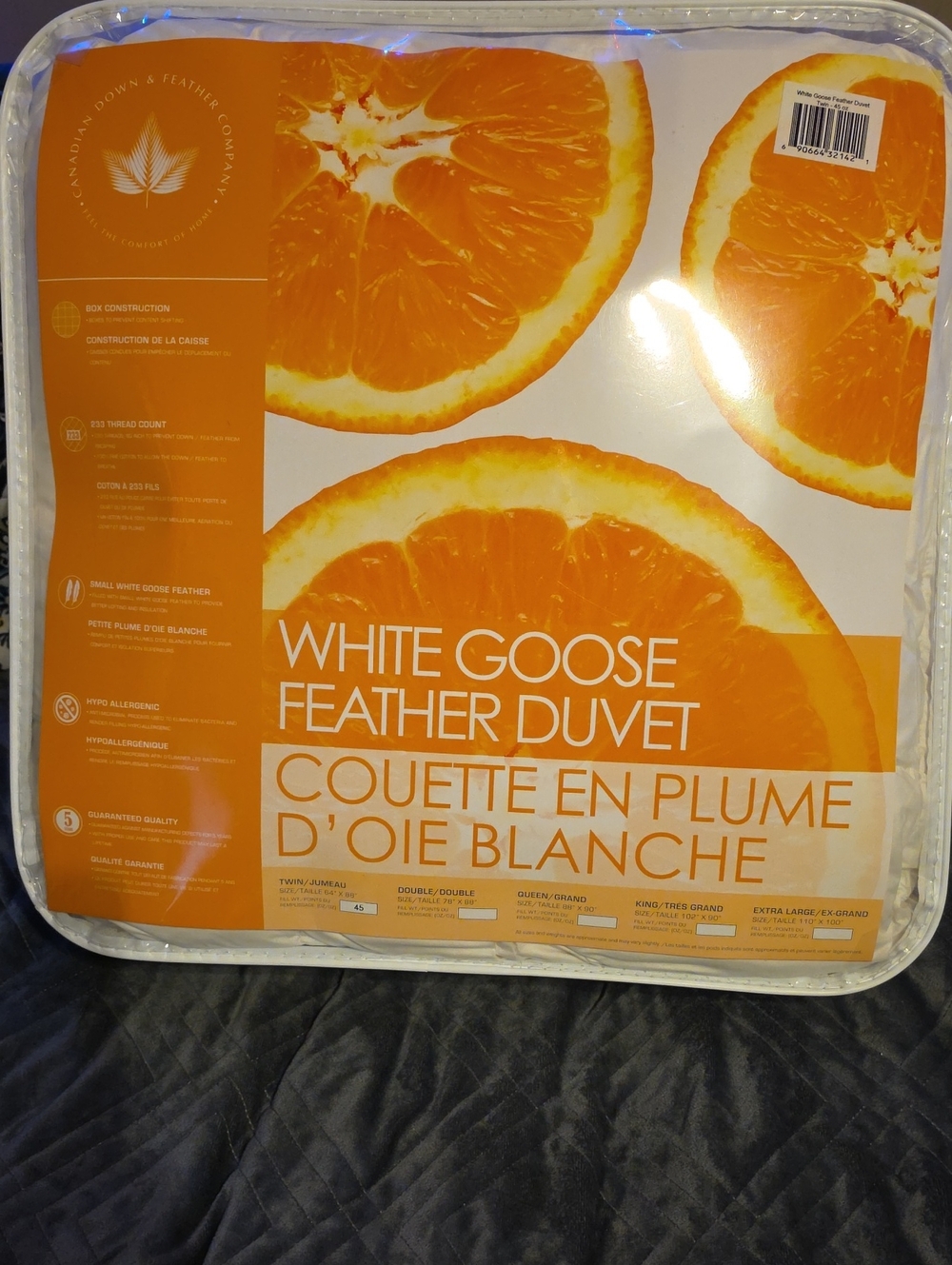 White Goose Feather Twin Duvet